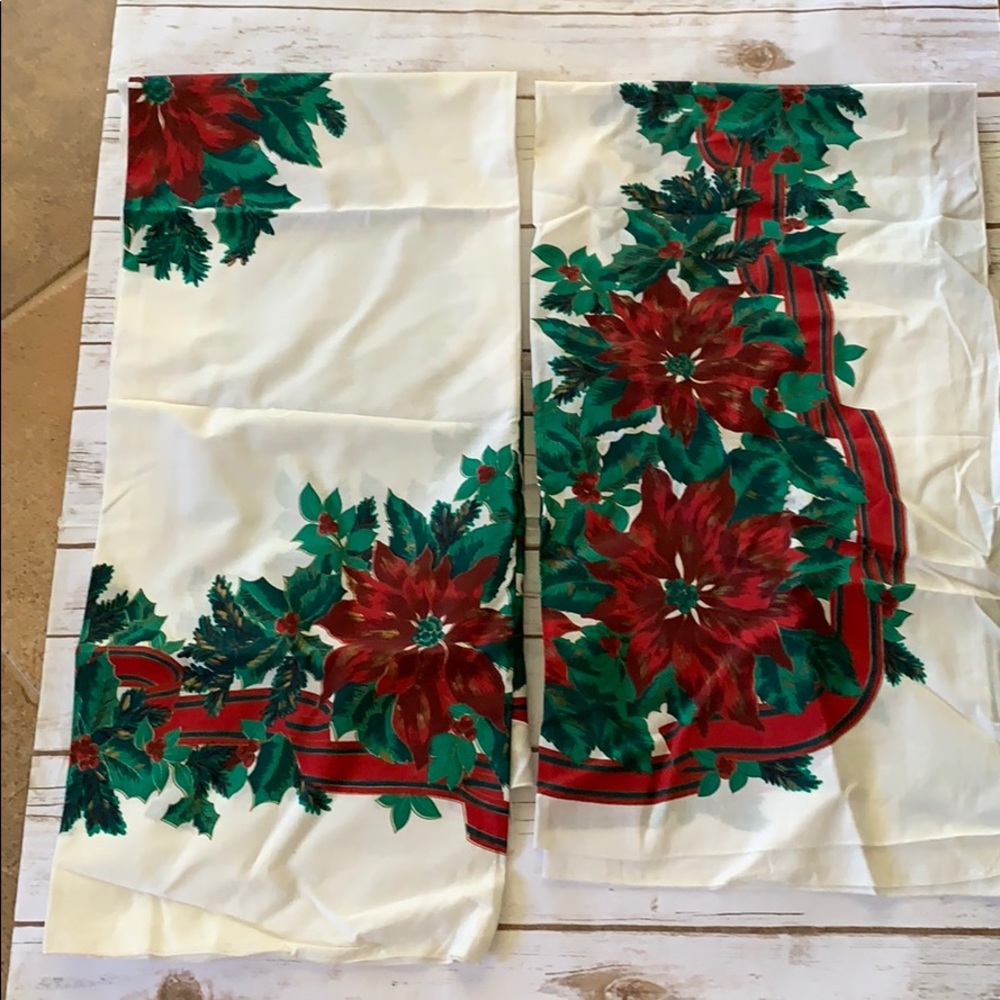 Xmas poinsettias square table cloths / 2